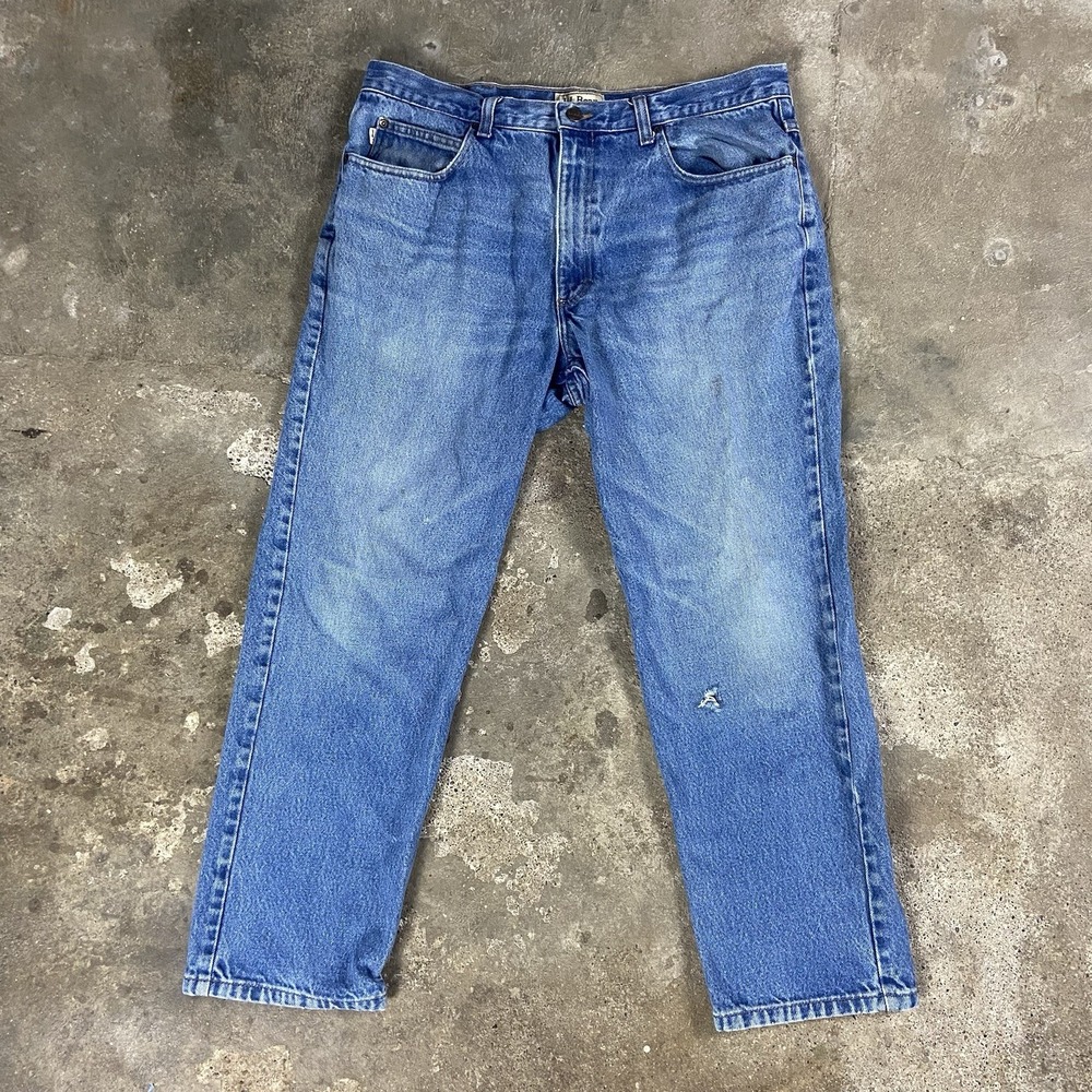 Vintage L.L.Bean Jeans Size 37x29 Blue Denim Medium Wash Straight Classic Fit
